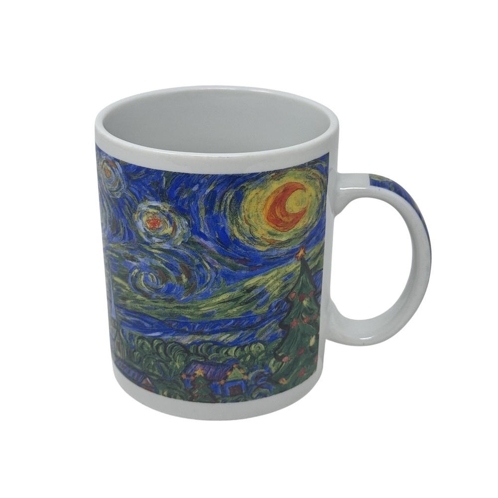 Starbucks Coffee Mug Starry Night Christmas Tree‎ Ceramic Cup 2001 Holiday